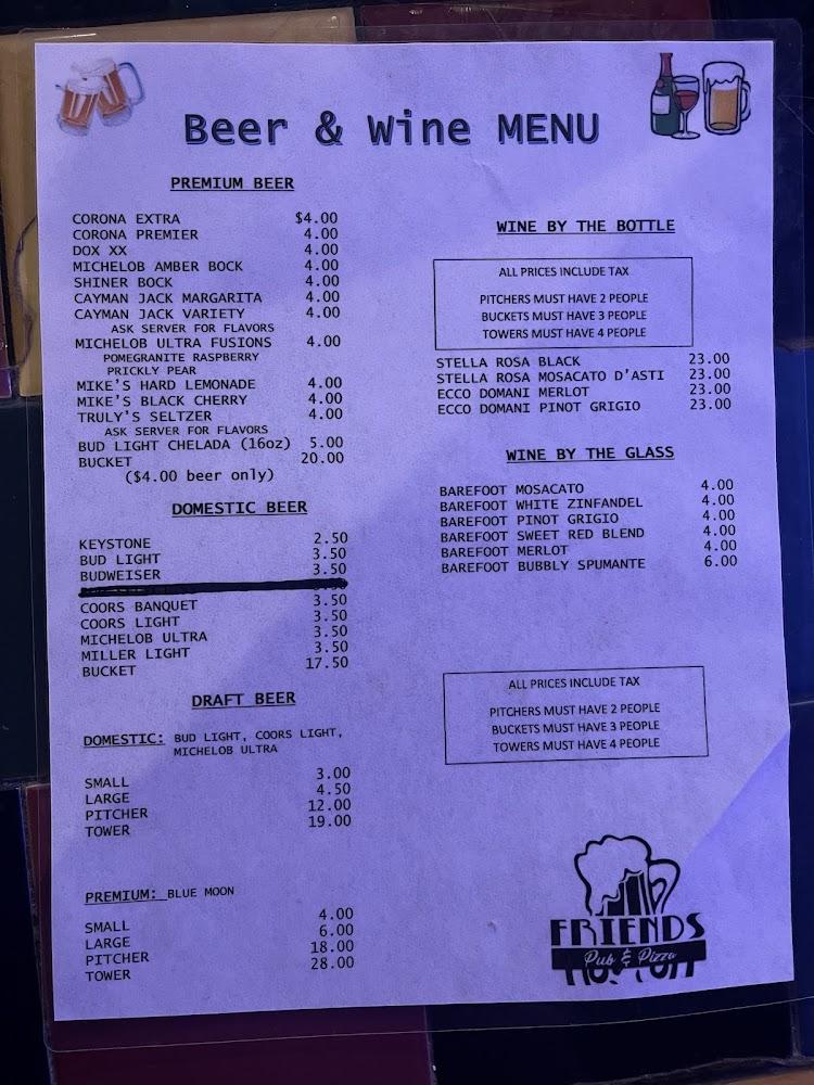 Friends Pub & Pizza Menu image 3